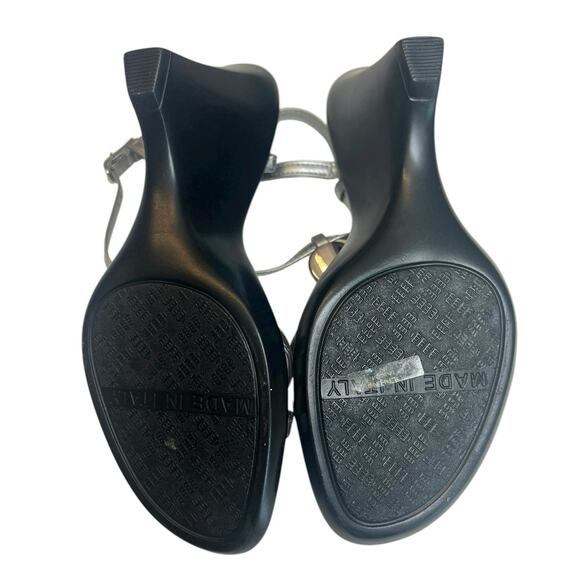 NWOT Italian Shoemakers Silver Wedge Strappy Heels - 8.5 - Picture 11 of 14